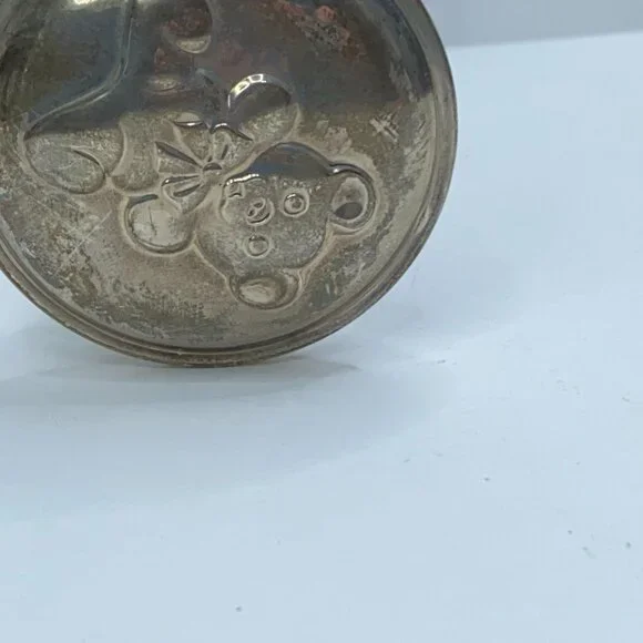 Vintage Lunt Sterling Silver Baby Rattle 1979 Teddy Bear Design SS126